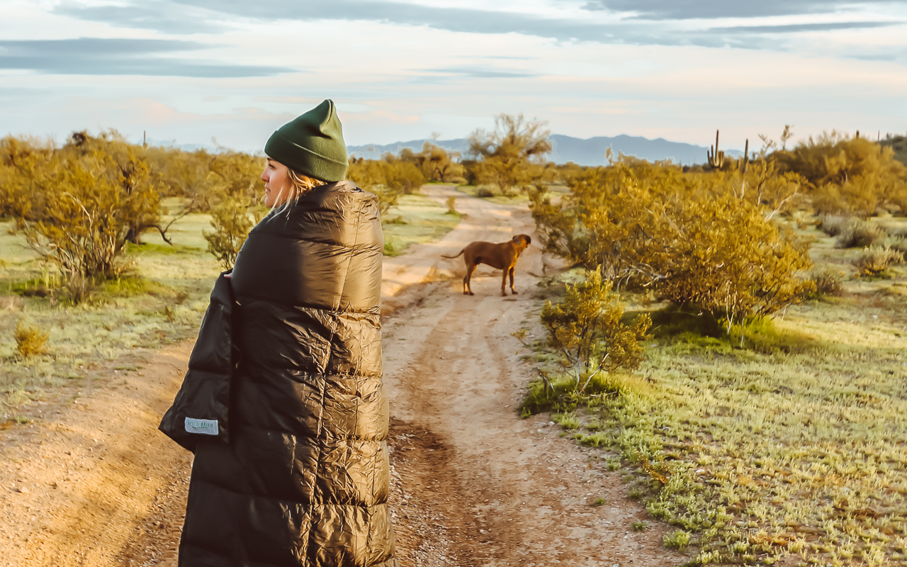 The down travel blanket by wild breed equipment