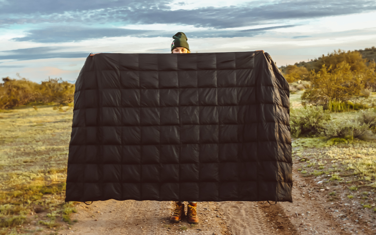 The down travel blanket by wild breed equipment