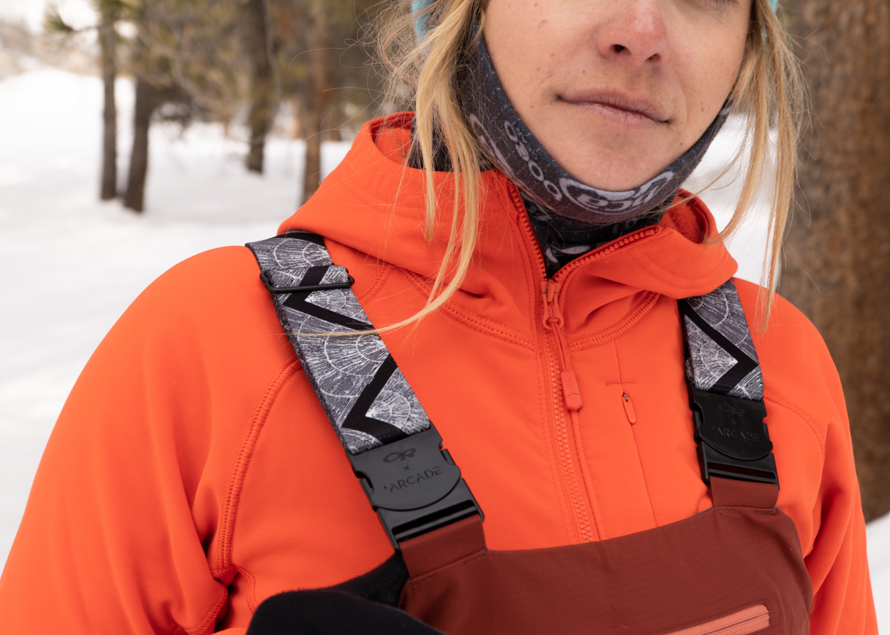 outdoor research x arcade belts carbide bib snow pants women's